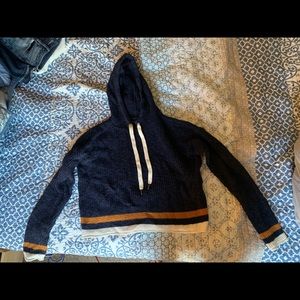 American Eagle Knit Hooded Cropped Sweater